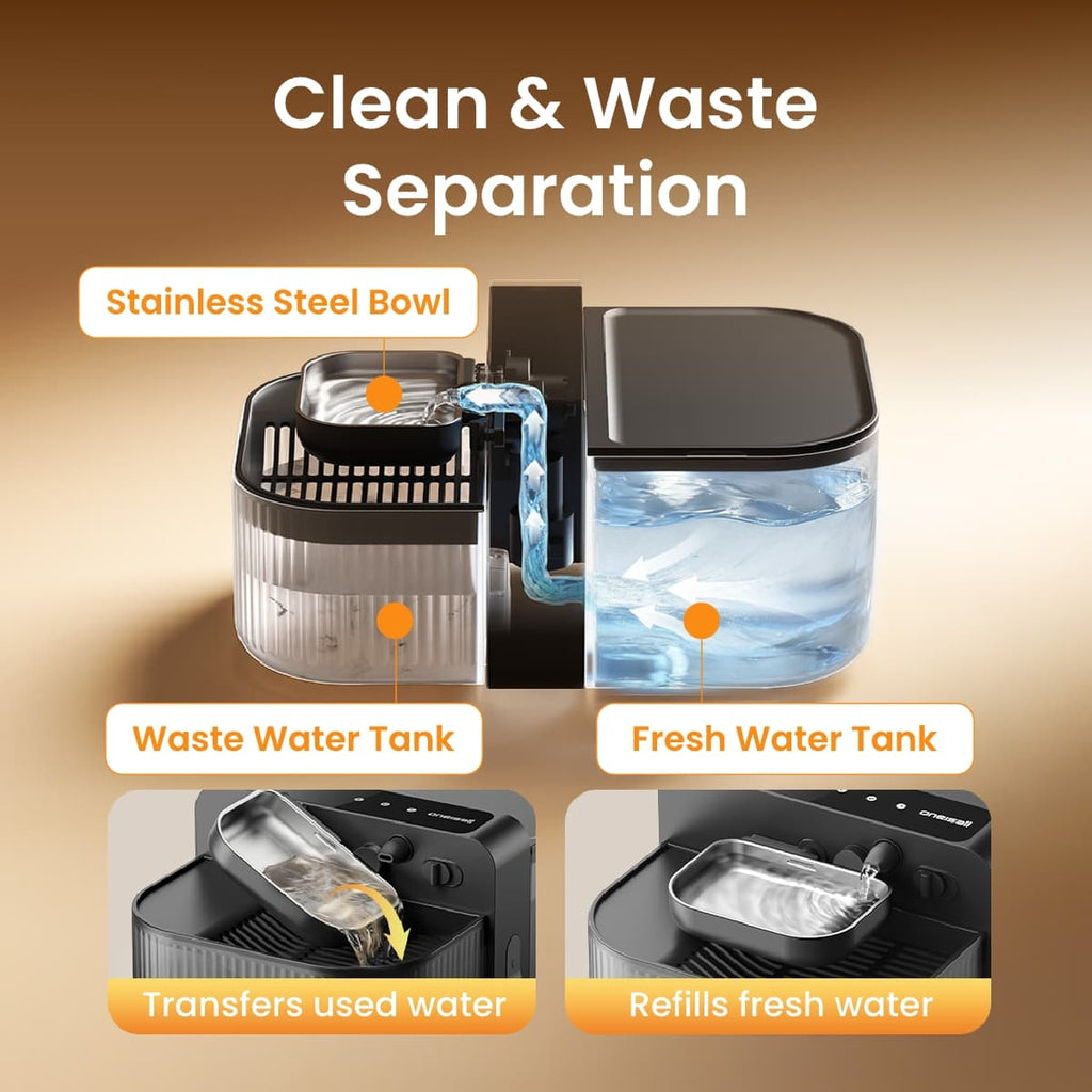3.5L FreshFill Filterless Cat Water Dispenser with Fresh Water System