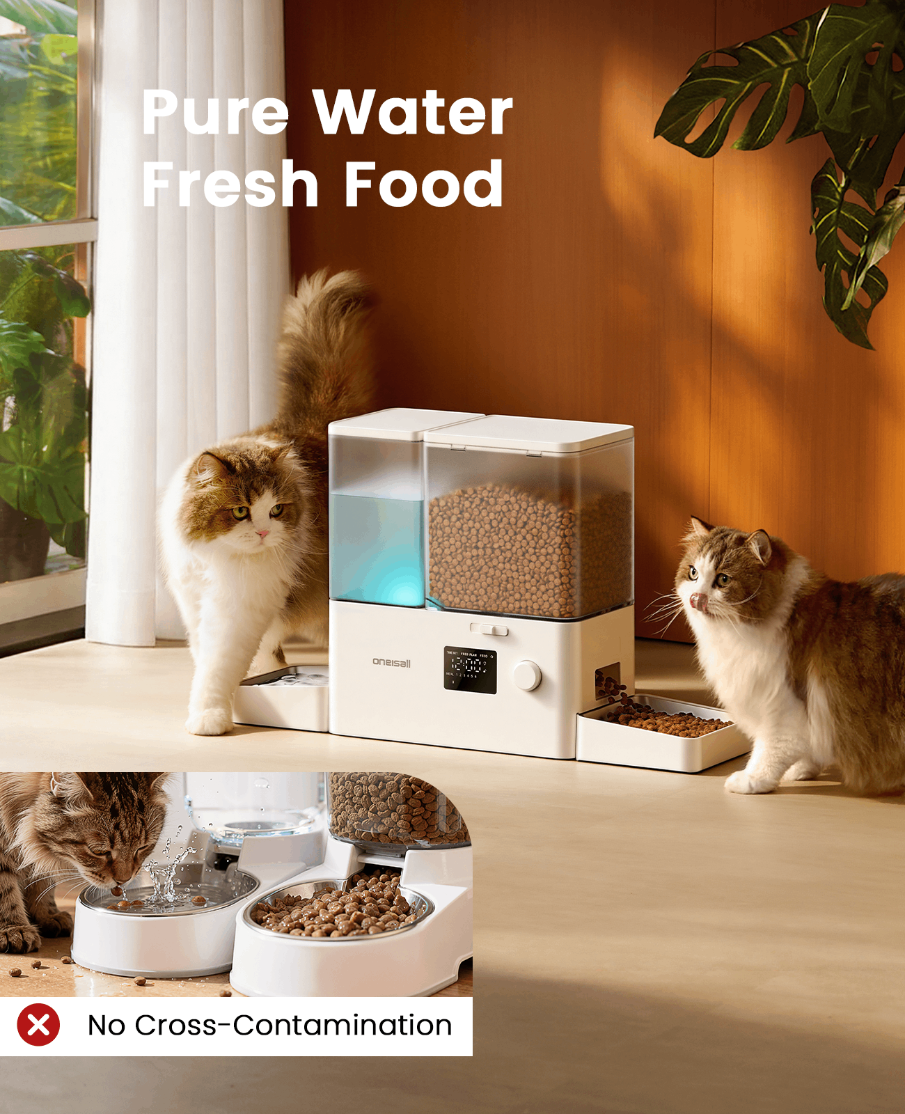 2-in-1 Automatic Cat Feeder and Water Dispenser