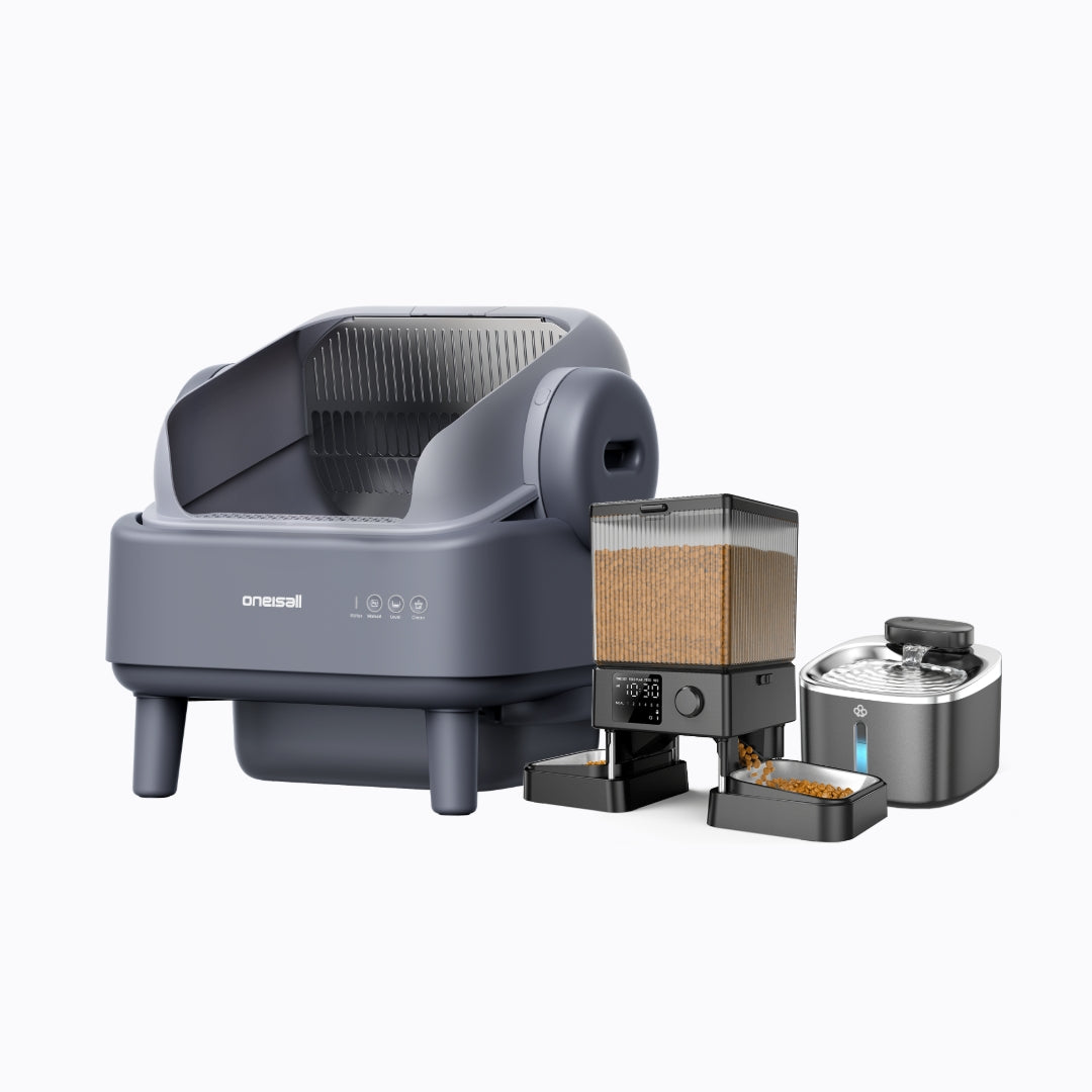 Automatic Cat Litter Box, Feeder - Water Fountain Set