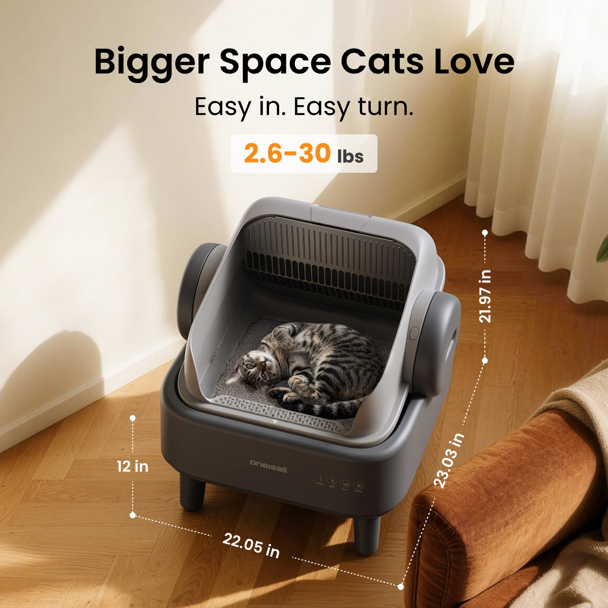 Oneisall Automatic Cat Litter Box, Feeder - Water Fountain Set