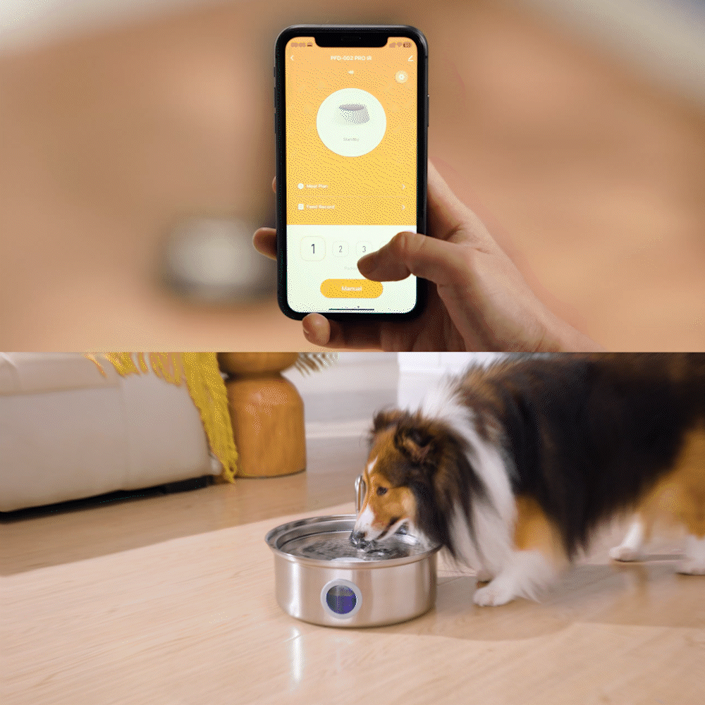 Oneisall 5L Automatic Cat Feeder with APP Control - 7L Pet Water Fountain Set