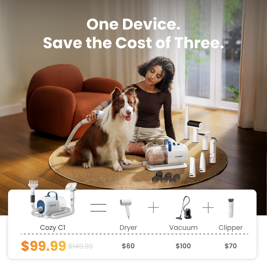 Oneisall Cozy C1 8-in-1 Pet Grooming Vacuum - Dryer Kit