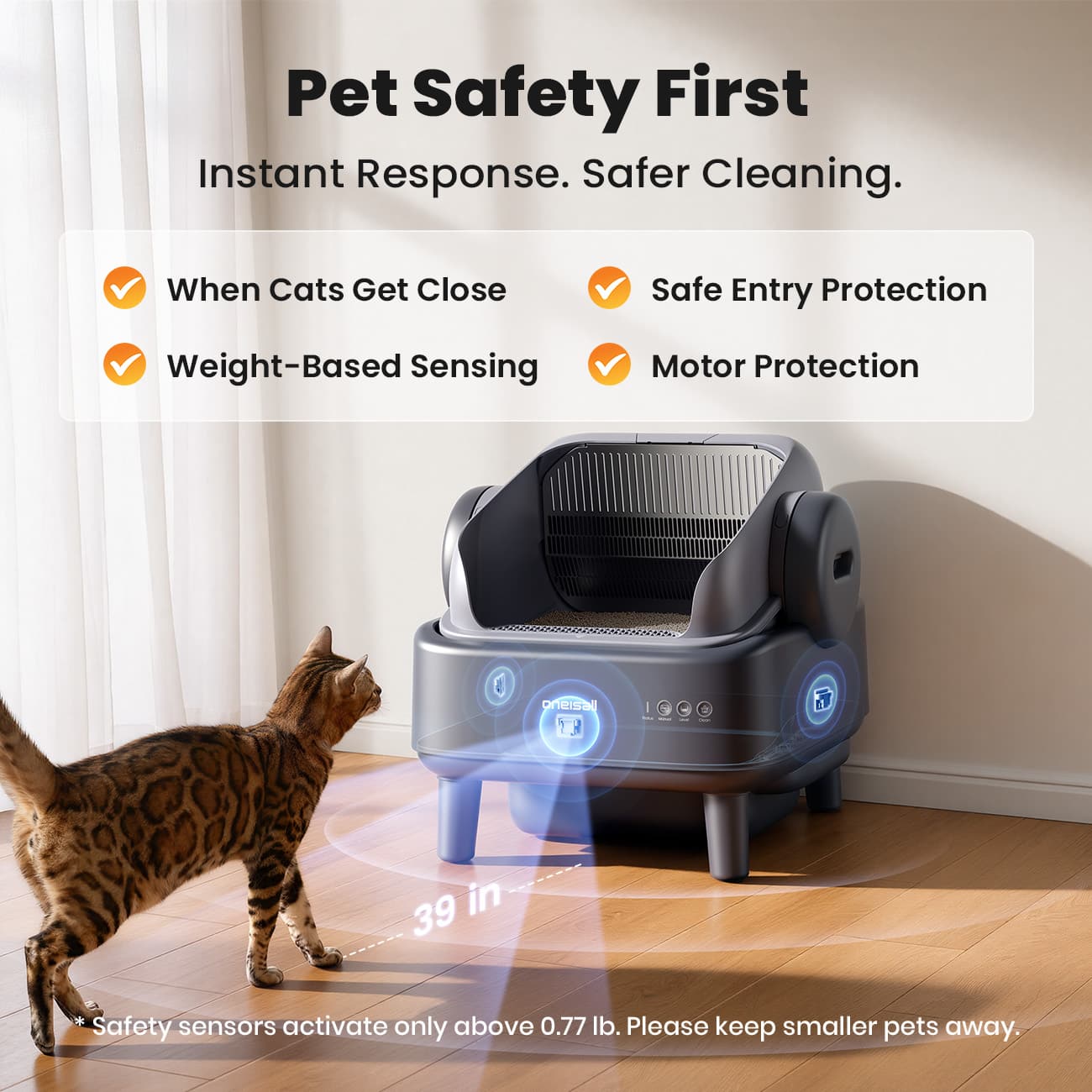 Oneisall Automatic Cat Litter Box, Feeder - Water Fountain Set