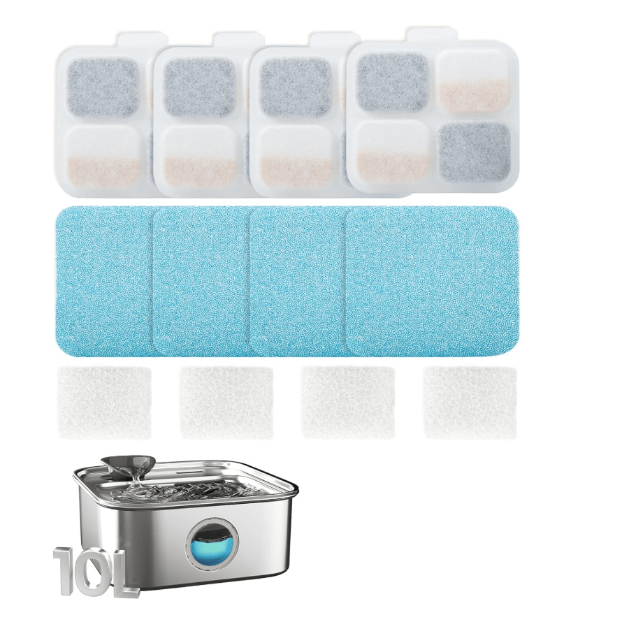 10L Pet Water Fountain 4PCS Carbon Filters Replacement