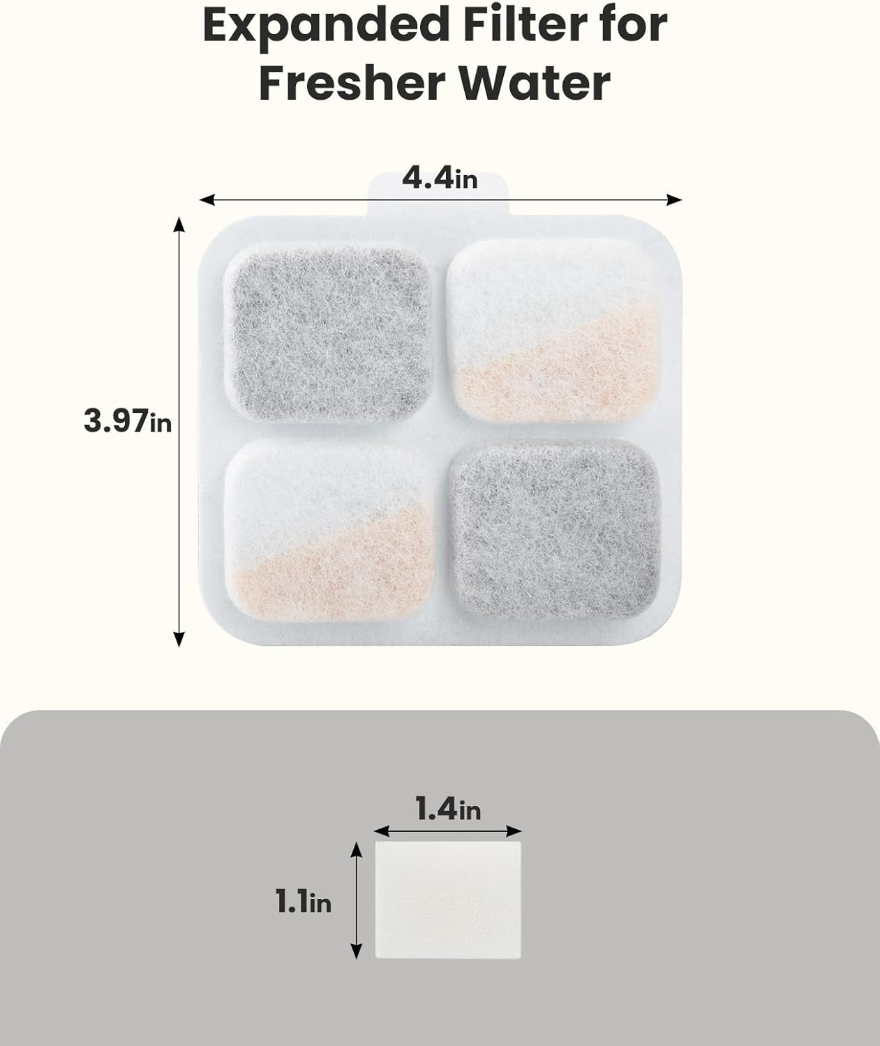 10L Pet Water Fountain 4PCS Carbon Filters Replacement