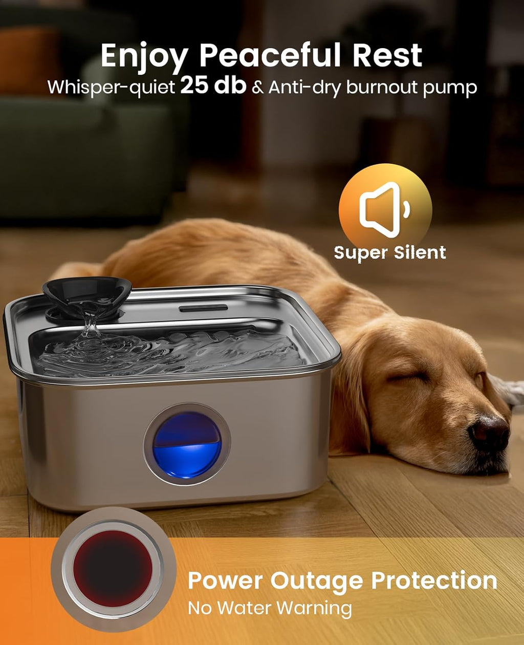 Oneisall 2L Cat Water Fountain - 7L Pet Water Fountain Set