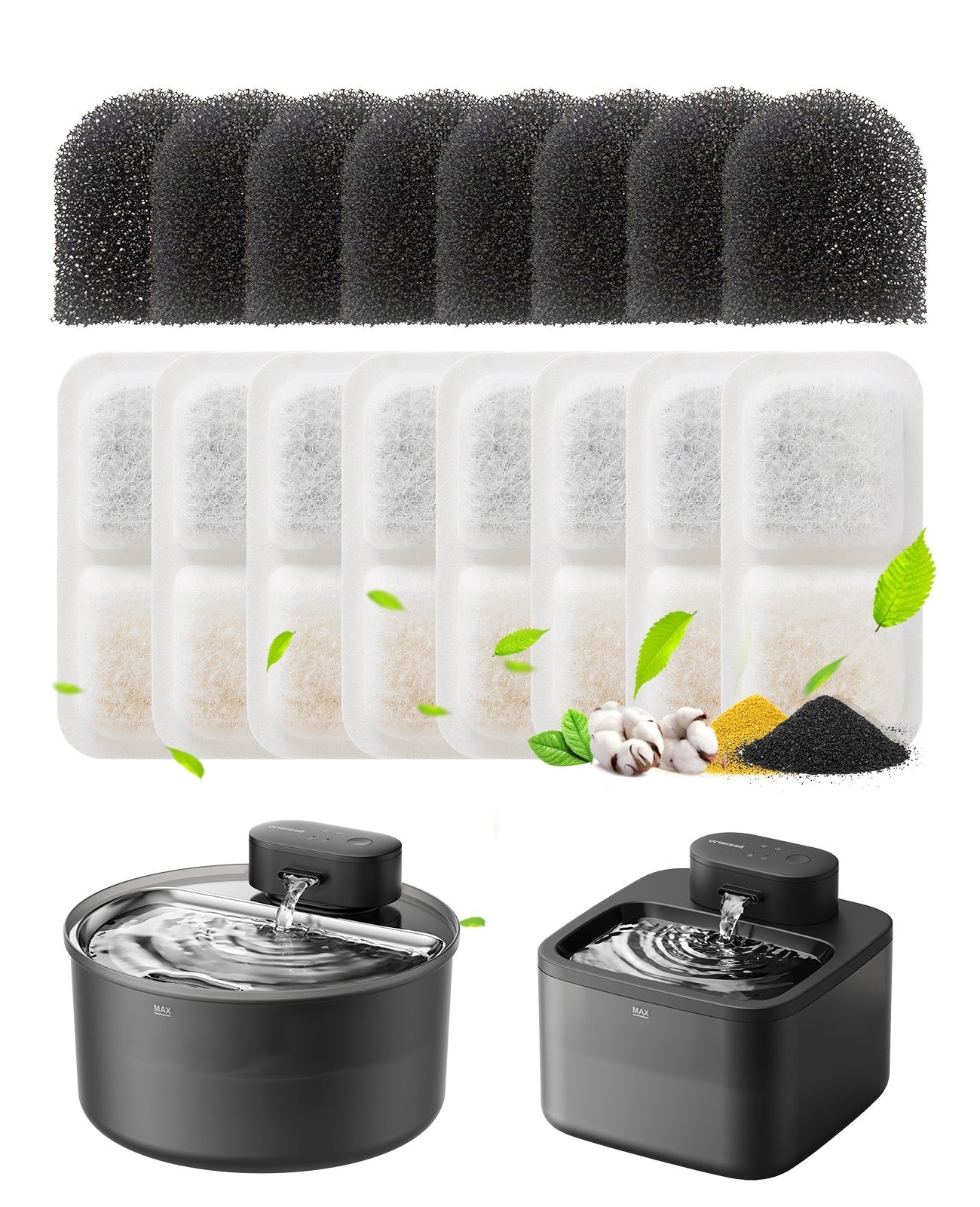 Oneisall 2.2L /3.2L Cat Water Fountain Carbon Filters Replacement