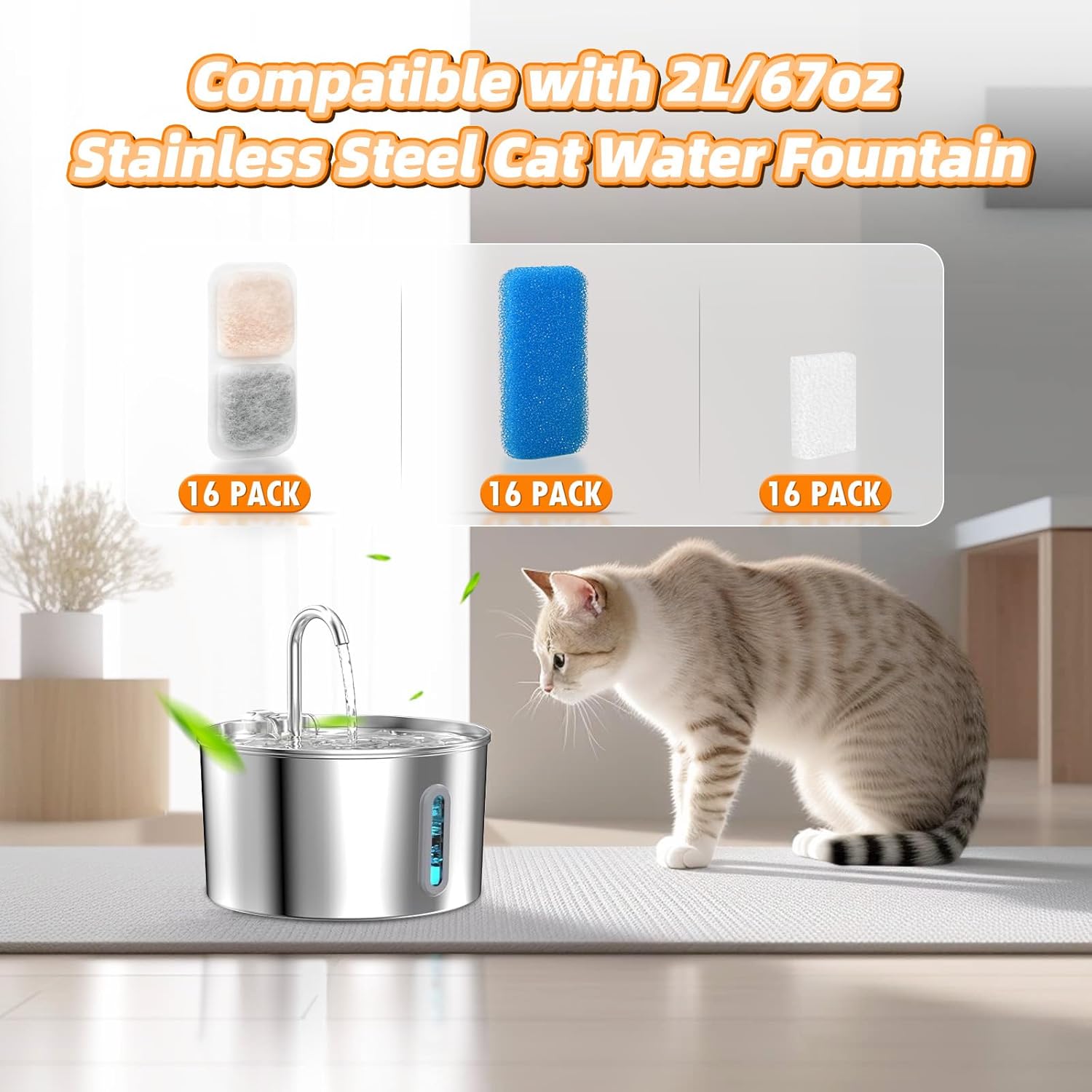 2L Cat Water Fountain Carbon Filters Replacement