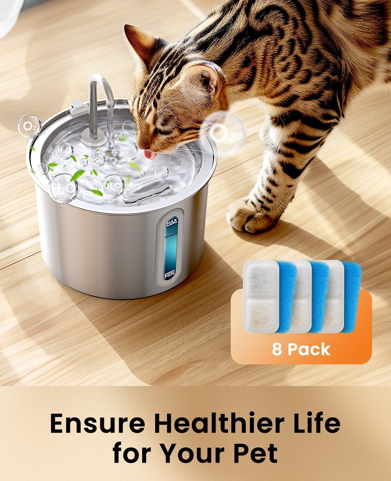 Oneisall 2L Cat Water Fountain Carbon Filters Replacement