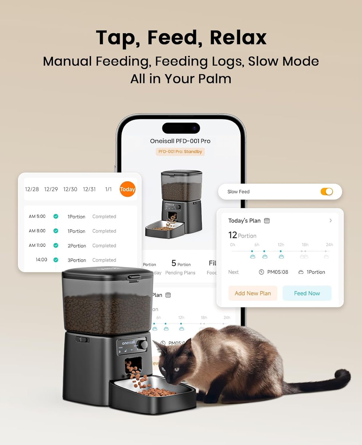 3.5L FreshFill Filterless Cat Water Dispenser with Fresh Water System