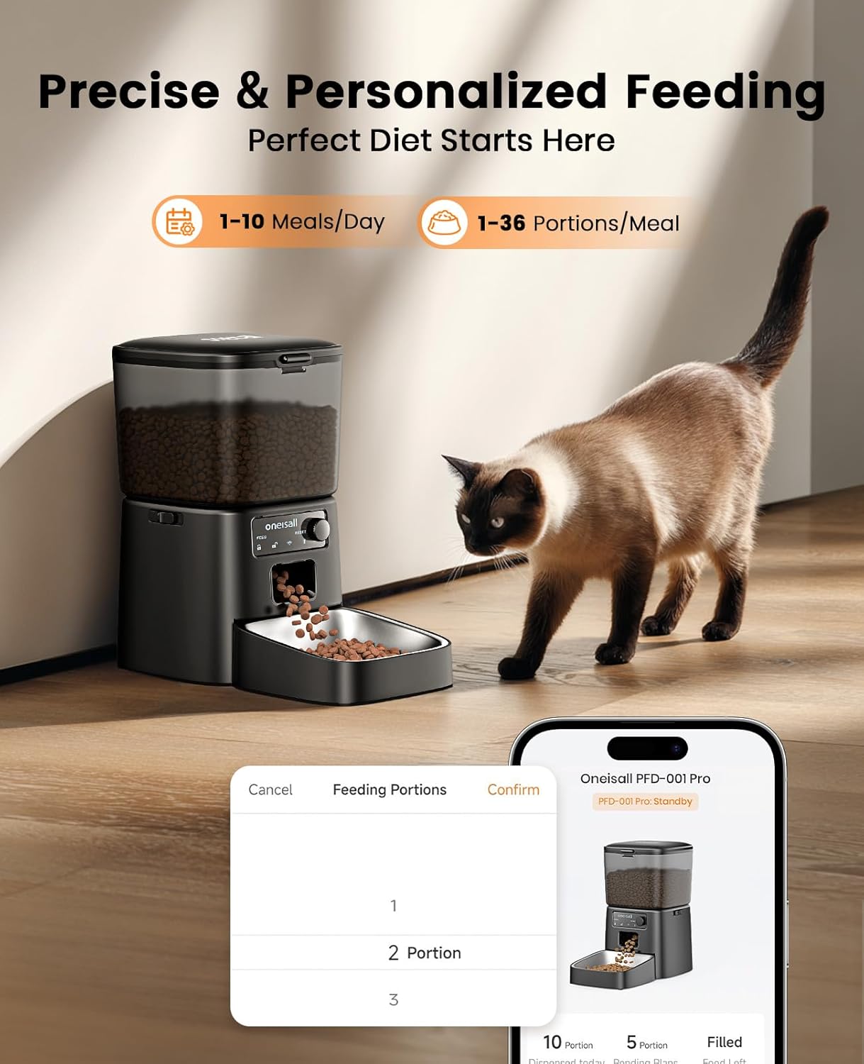 3.5L FreshFill Filterless Cat Water Dispenser with Fresh Water System
