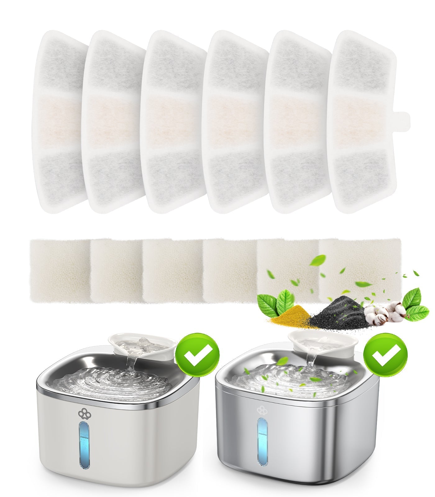 3.5L Corded Pet Water Fountain Carbon Filters Replacement