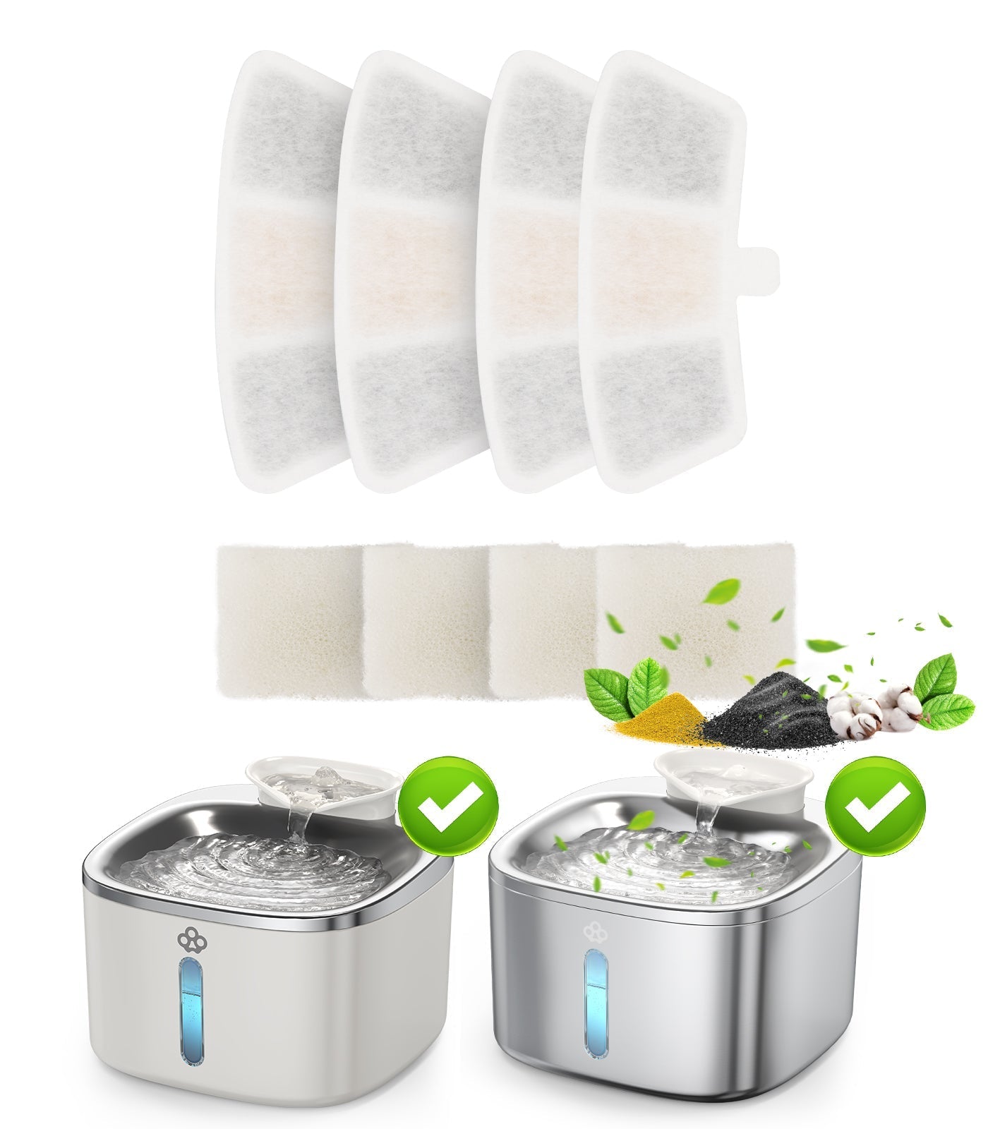 3.5L Corded Pet Water Fountain Carbon Filters Replacement