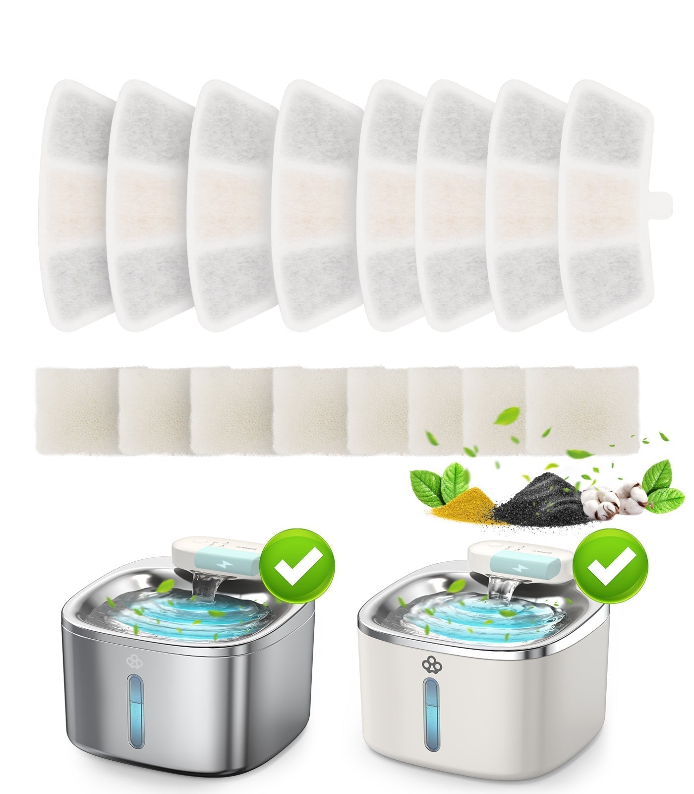 3.5L Cordless Pet Water Fountain Carbon Filters Replacement