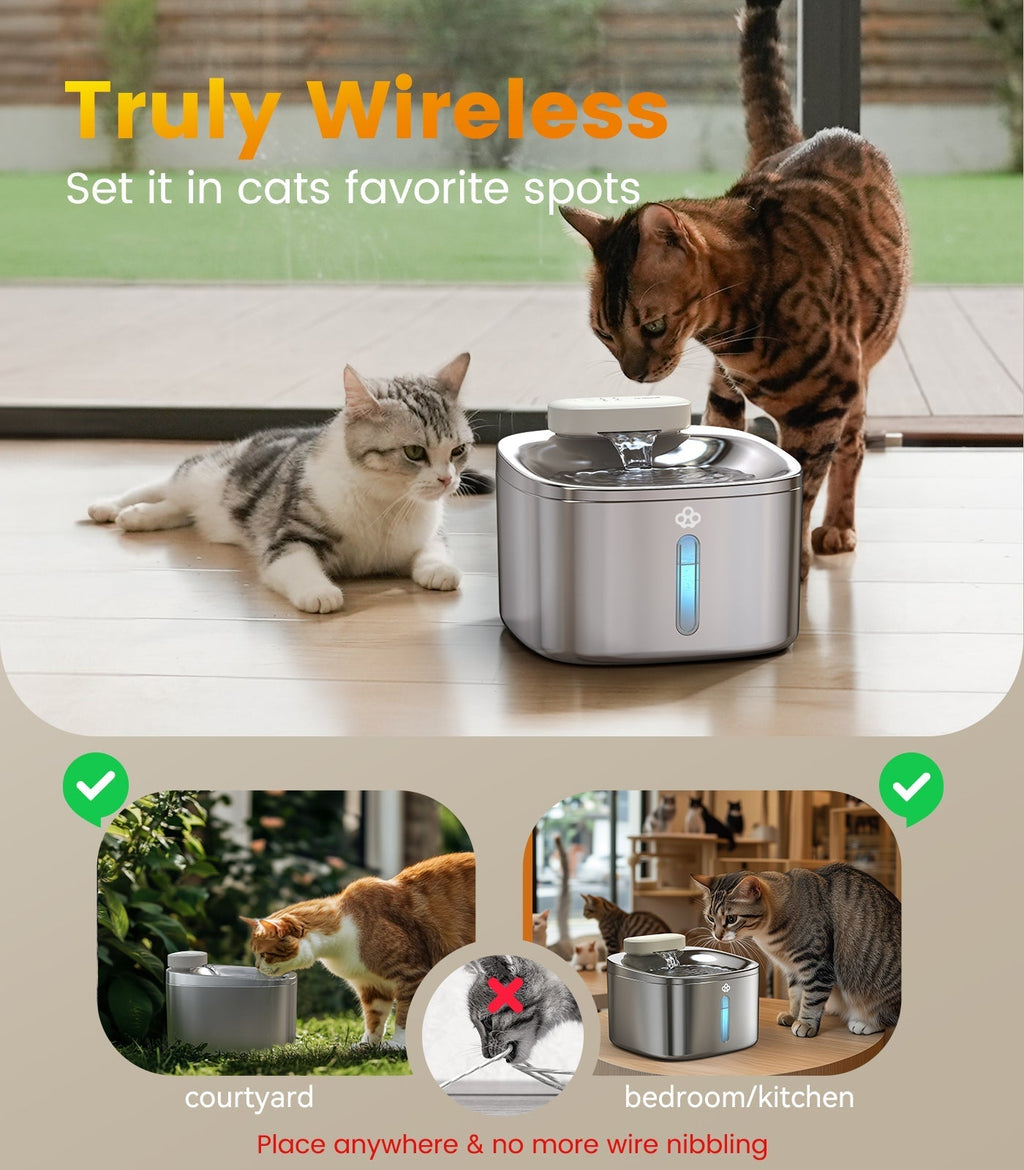 7L Pet Water Fountain with Visual Water Level
