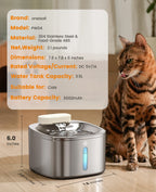 Oneisall 2L Cat Water Fountain - 7L Pet Water Fountain Set