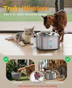 Oneisall 2L Cat Water Fountain - 7L Pet Water Fountain Set