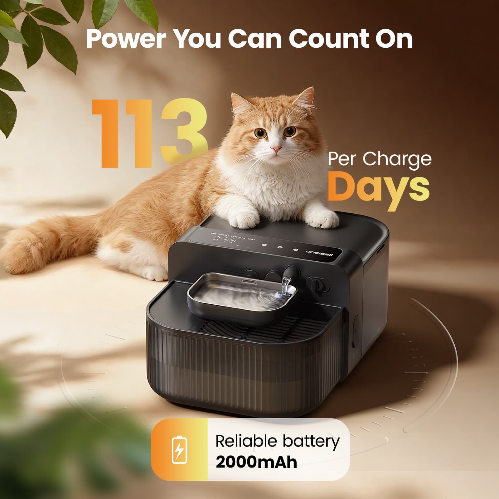 3.5L FreshFill Filterless Cat Water Dispenser with Fresh Water System