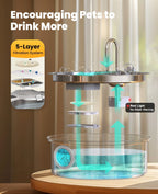 5L Automatic Cat Feeder with APP Control - 7L Pet Water Fountain Set