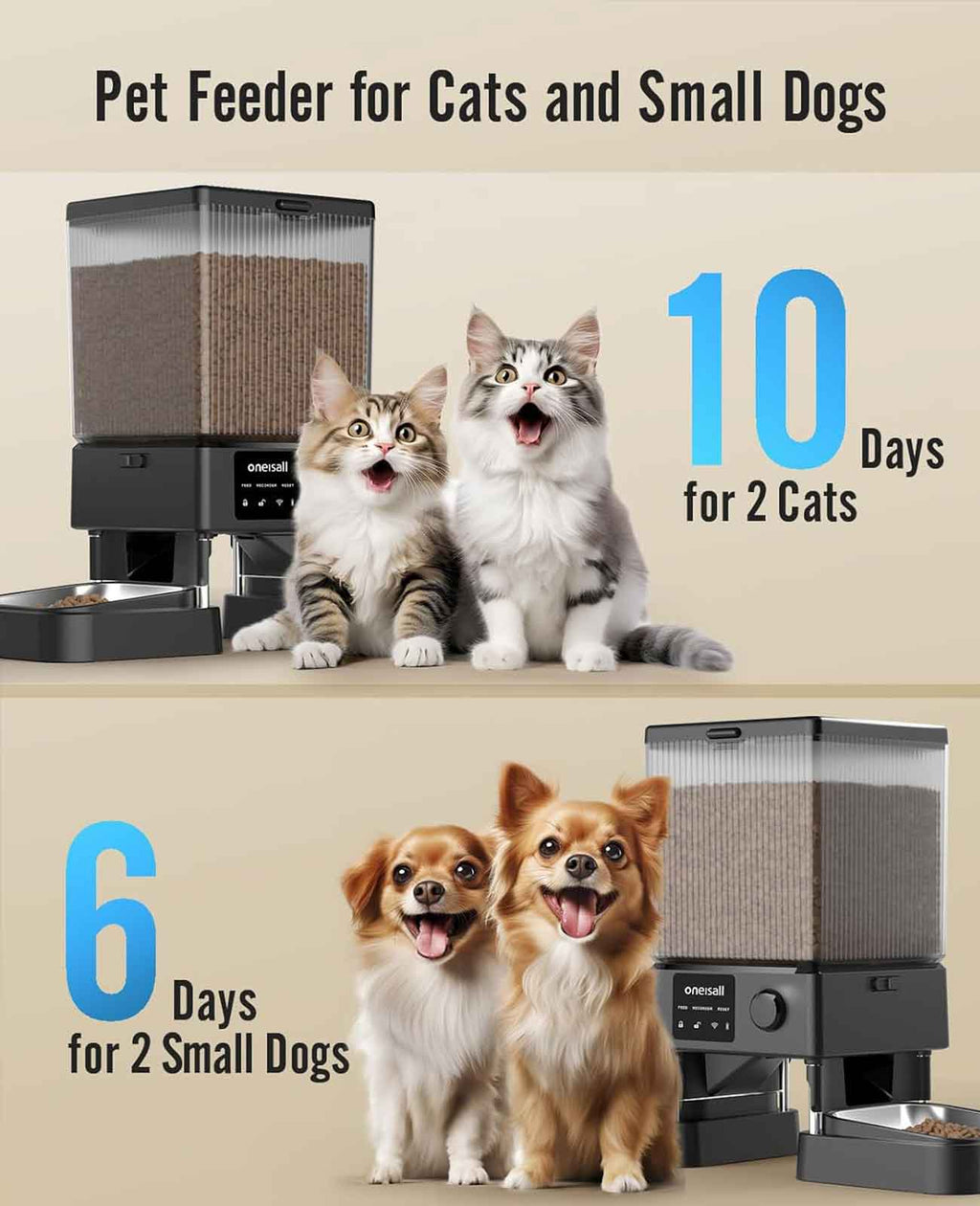 5L Automatic Cat Feeder with APP Control - 7L Pet Water Fountain Set