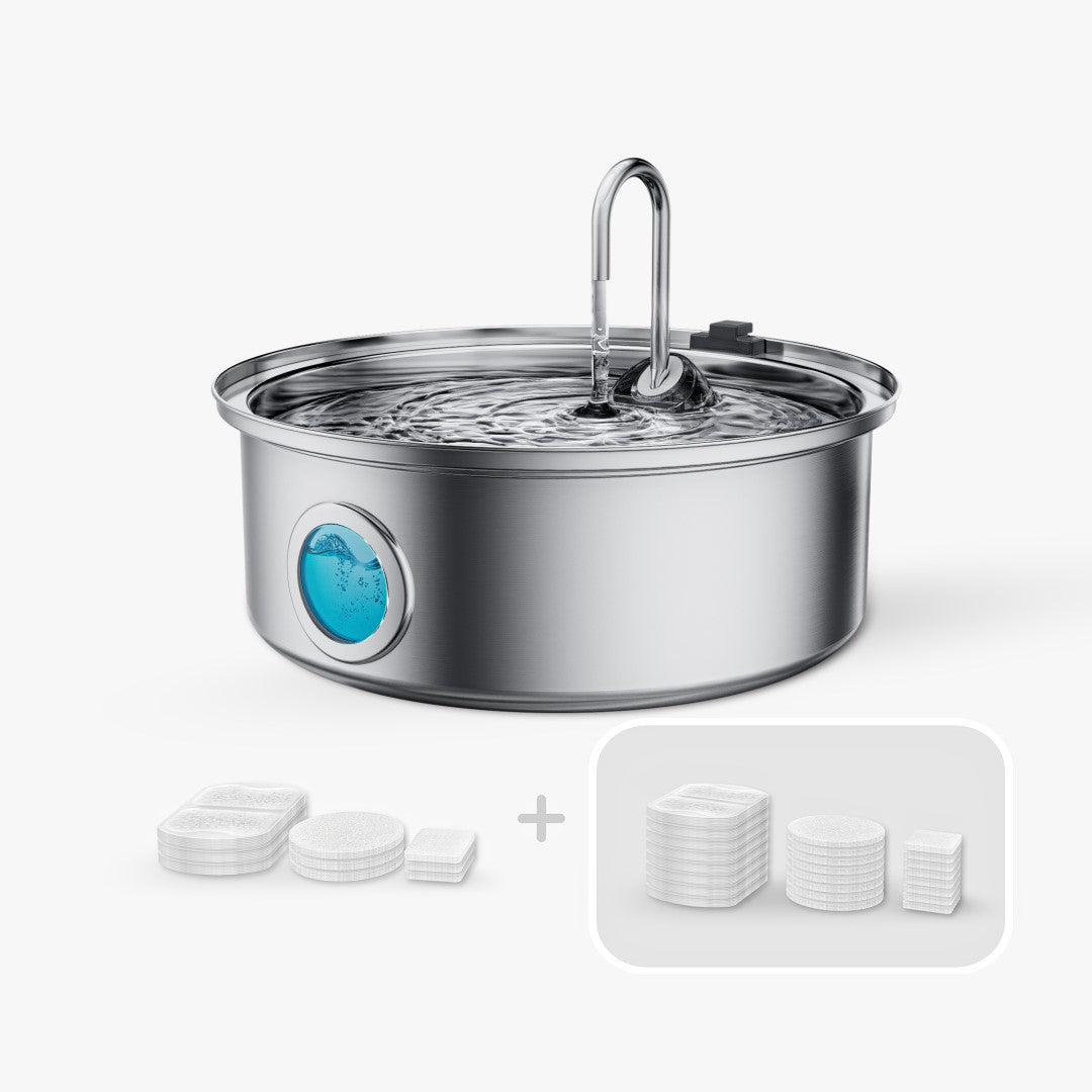 7L Pet Water Fountain with Visual Water Level - Extra Filters