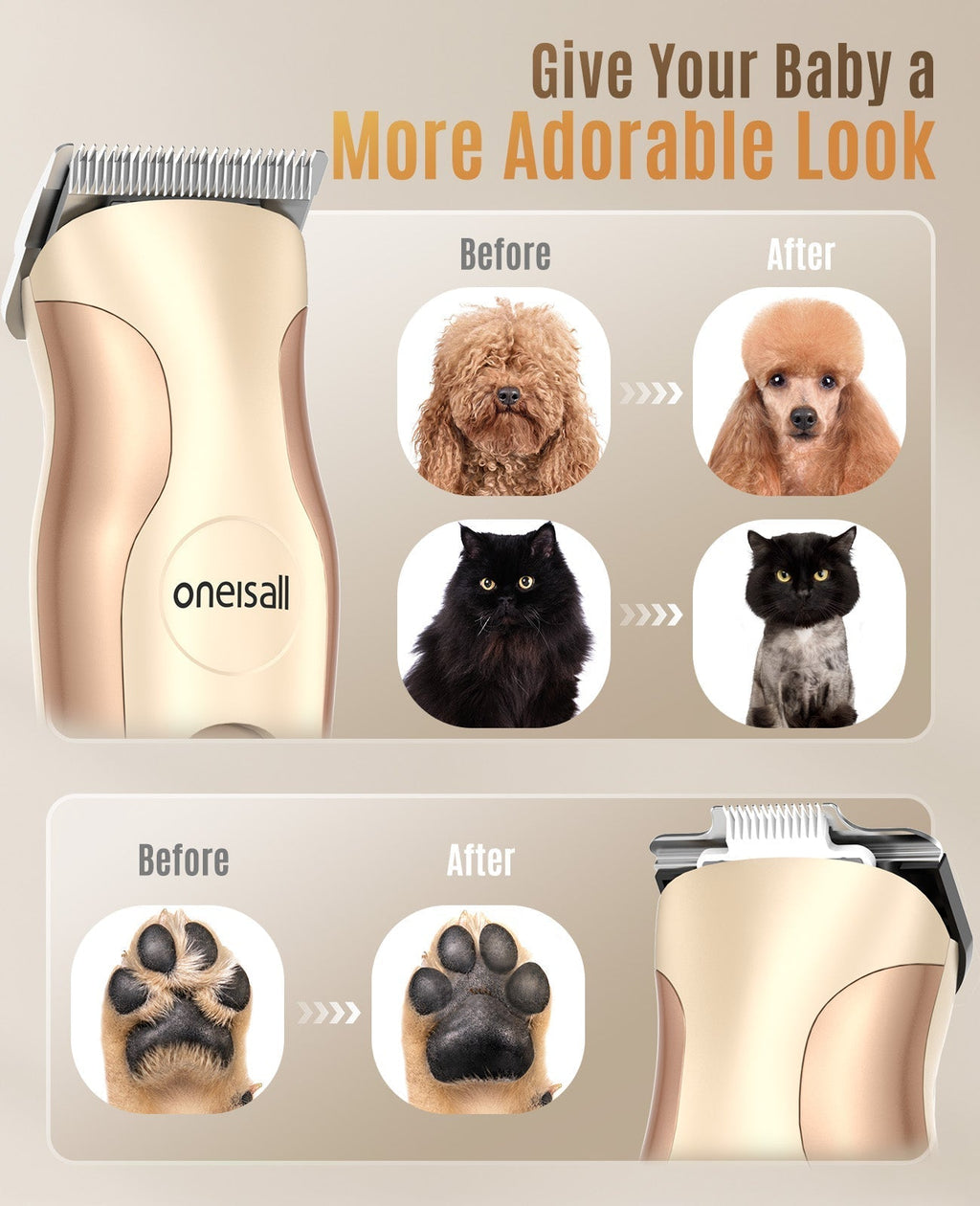 DTJ-002 2 in 1 Dog Clippers with Narrow Blade