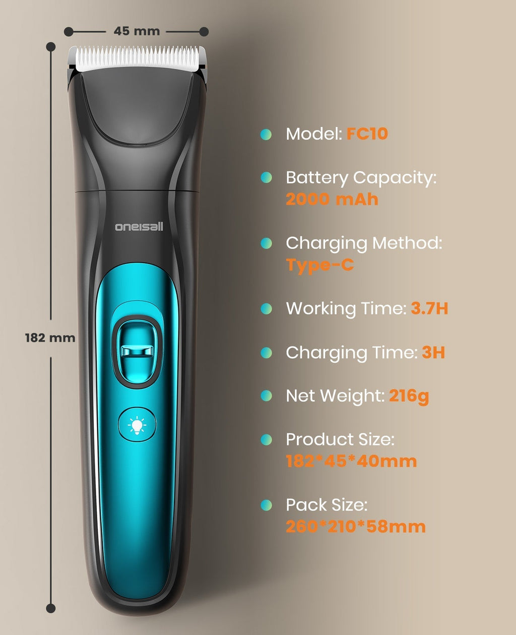 FC10 4-in-1 Cordless Multi-Functional Pet Clippers