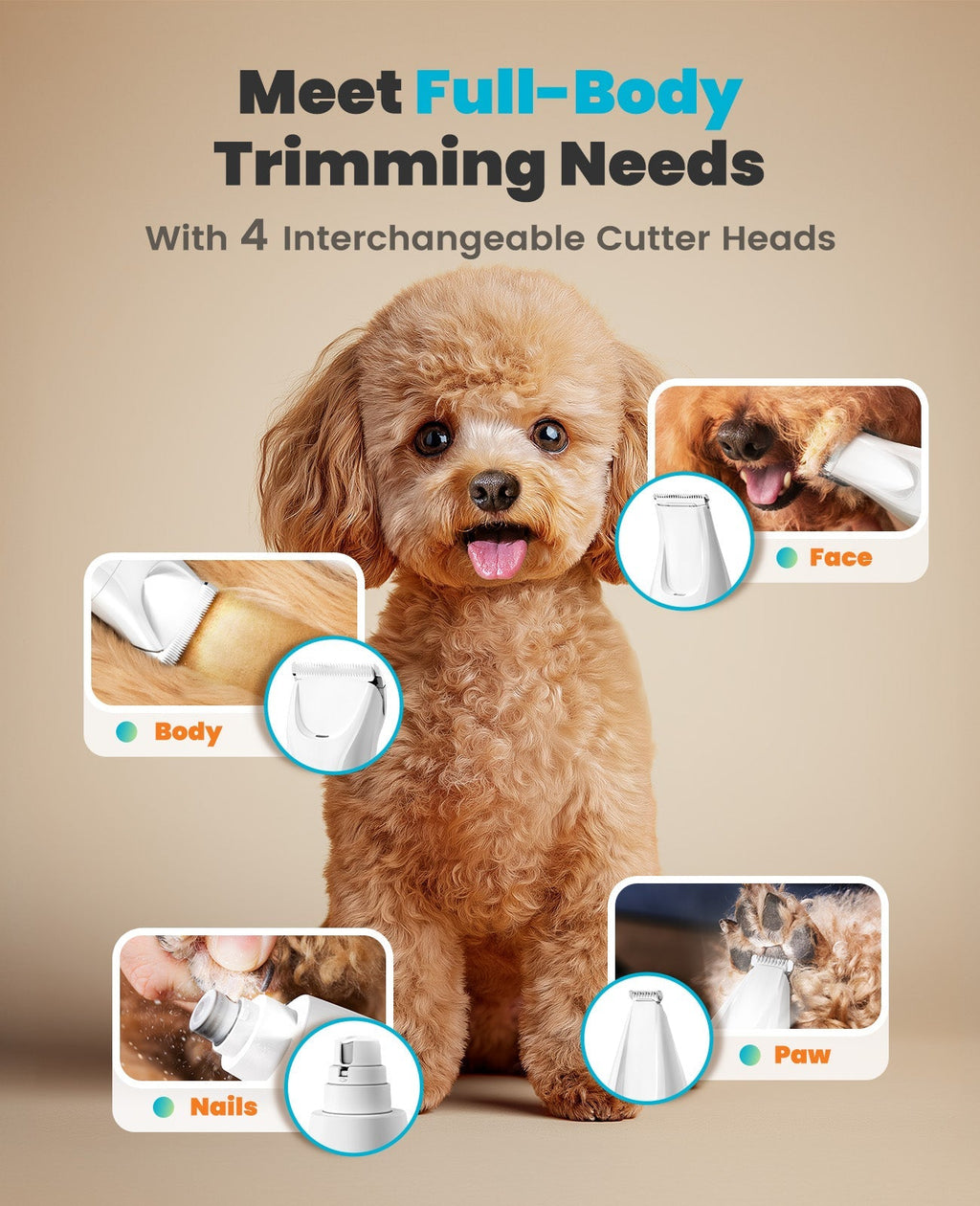 FC10 4-in-1 Cordless Multi-Functional Pet Clippers