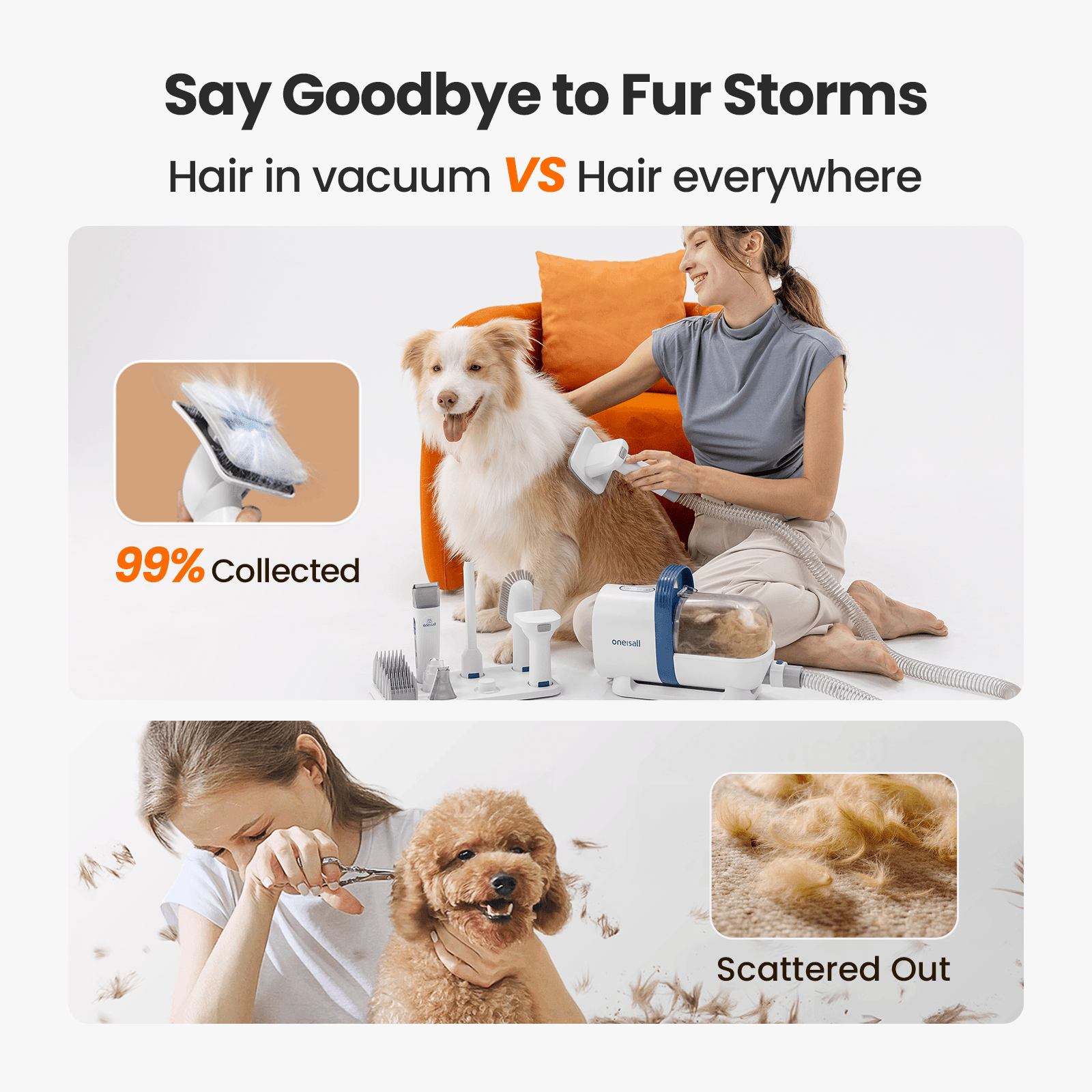 Oneisall Hair - Odor Control Set for Homes with Pets