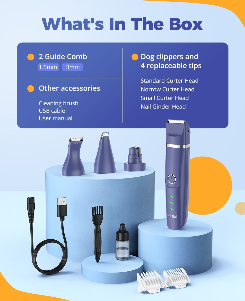 N12 4 in 1 Dog Grooming Kit