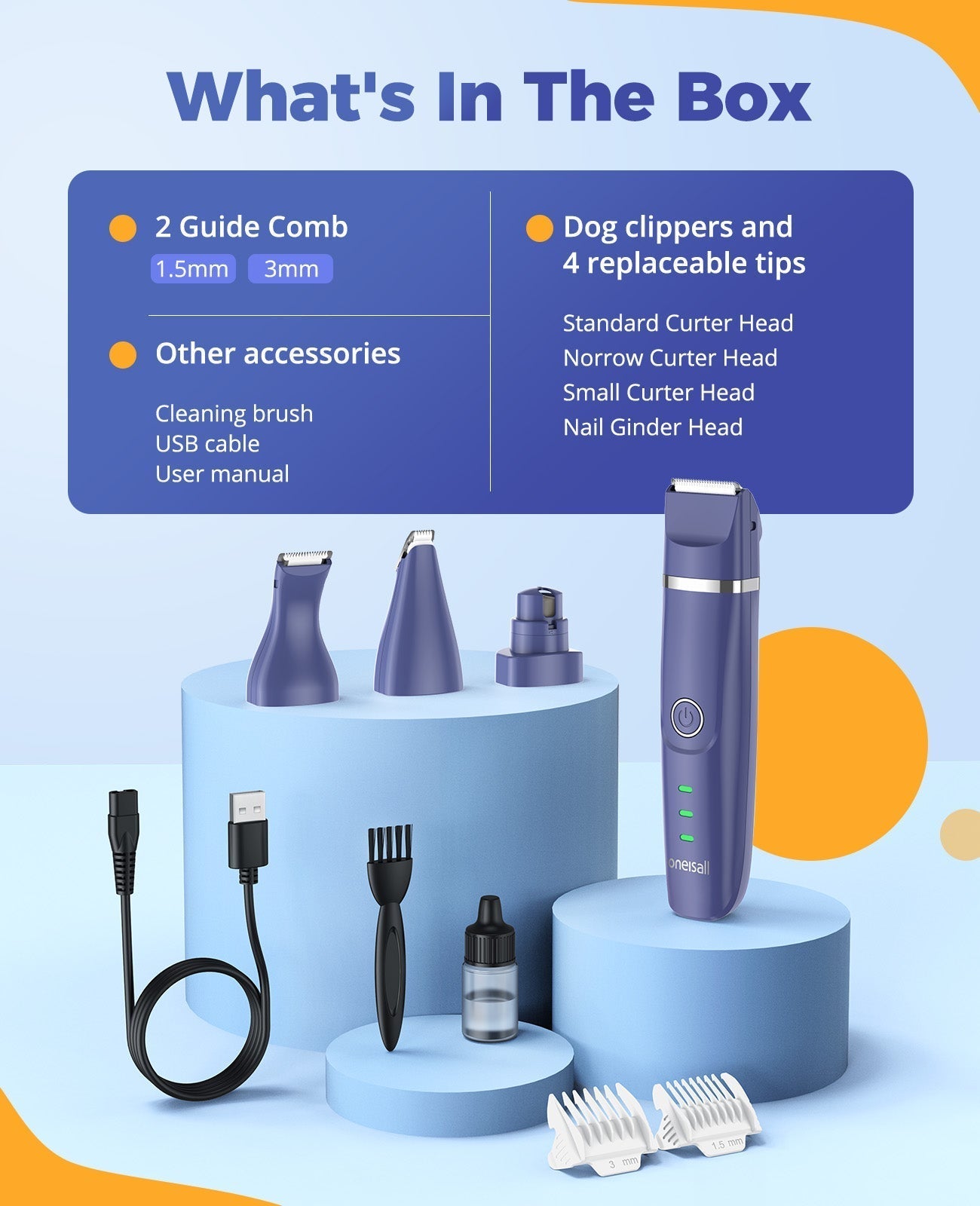 N12 4 in 1 Dog Grooming Kit