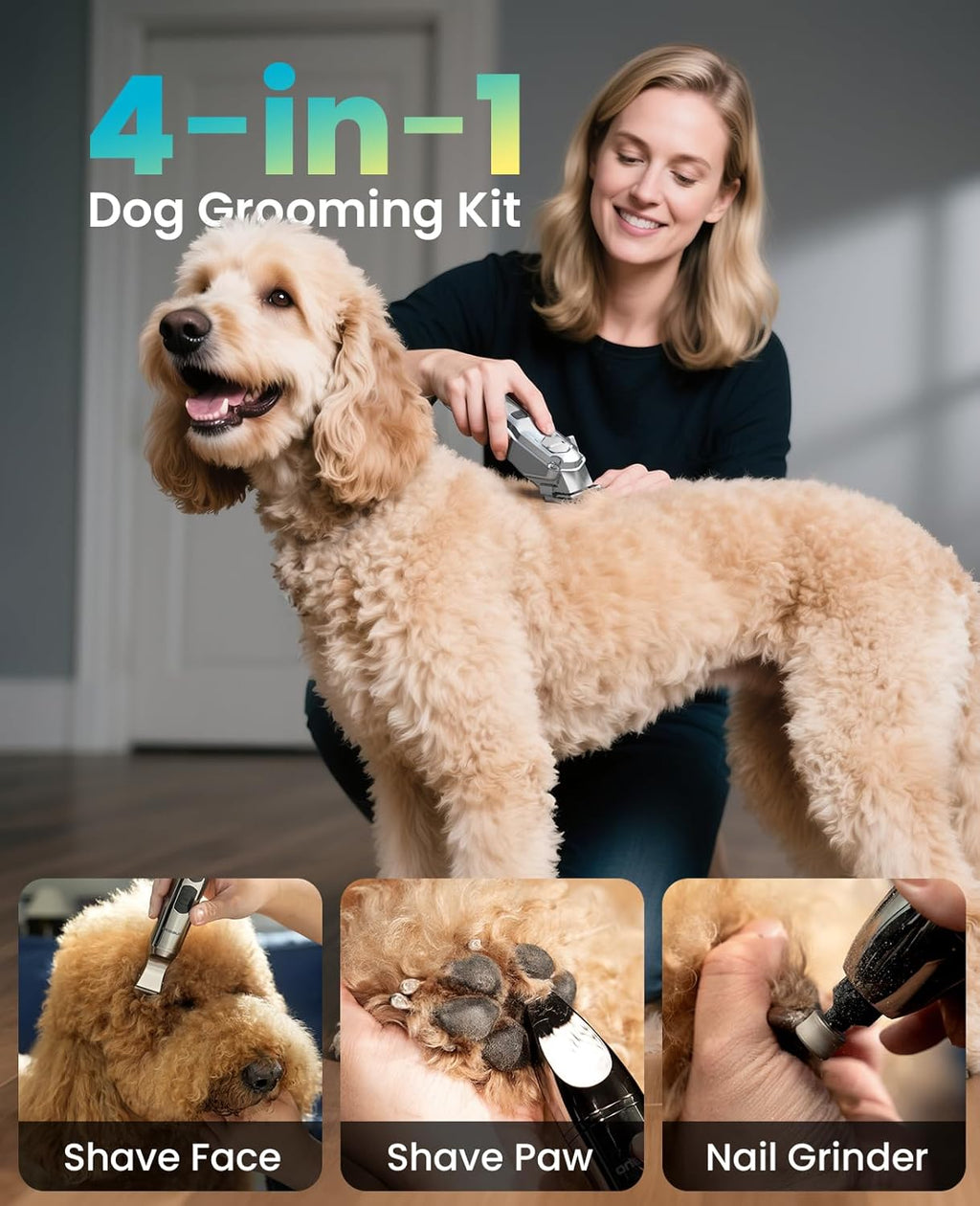 PC15 4-in-1 Dog Clippers - Paw Trimmer Set
