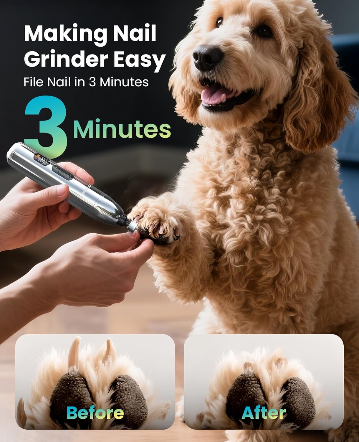PC15 4-in-1 Dog Clippers - Paw Trimmer Set