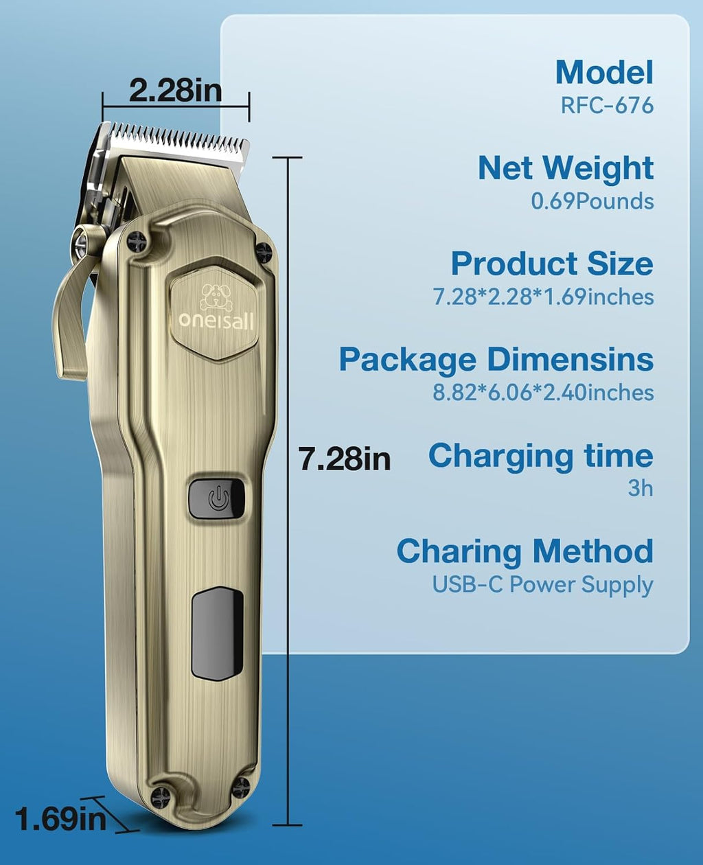 RFC-676 Dog Clipper for Thick Coats