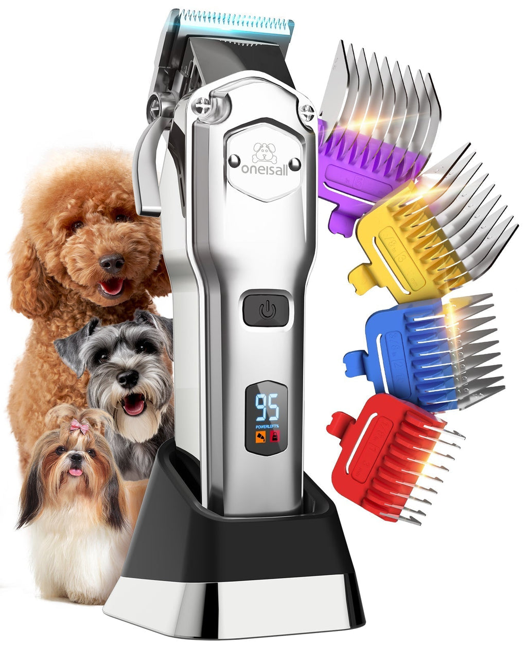 RFC-676 Pro Dog Clippers with Detachable Metal Combs