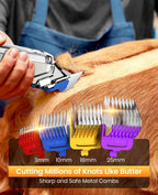 RFC-676 Pro Dog Clippers with Detachable Metal Combs